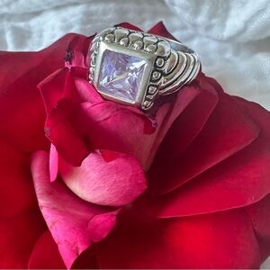Vintage CW Sterling  Silver 925  and Purple Women's Ring size 6